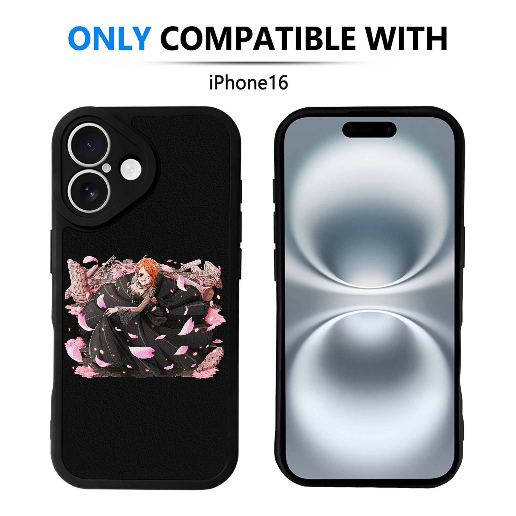 （画像用） ワンピース ナミ ONE PIECE Nami 【iPhone 16シリーズ対応】シリコンスマホケース（レザー調） 材質：シリコン